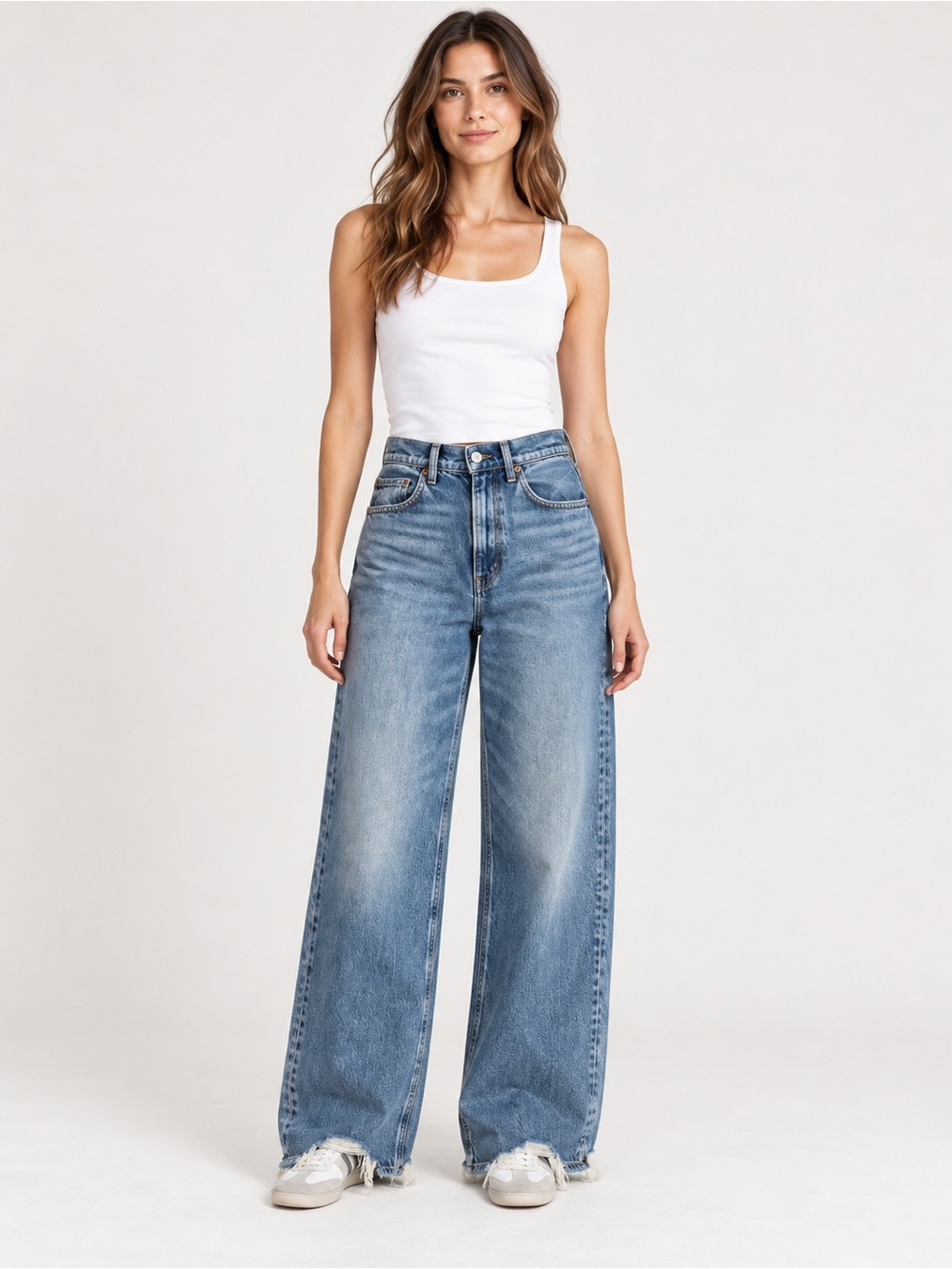 American Eagle Outfitters Light Blue High-Rise Wide Leg Jeans
